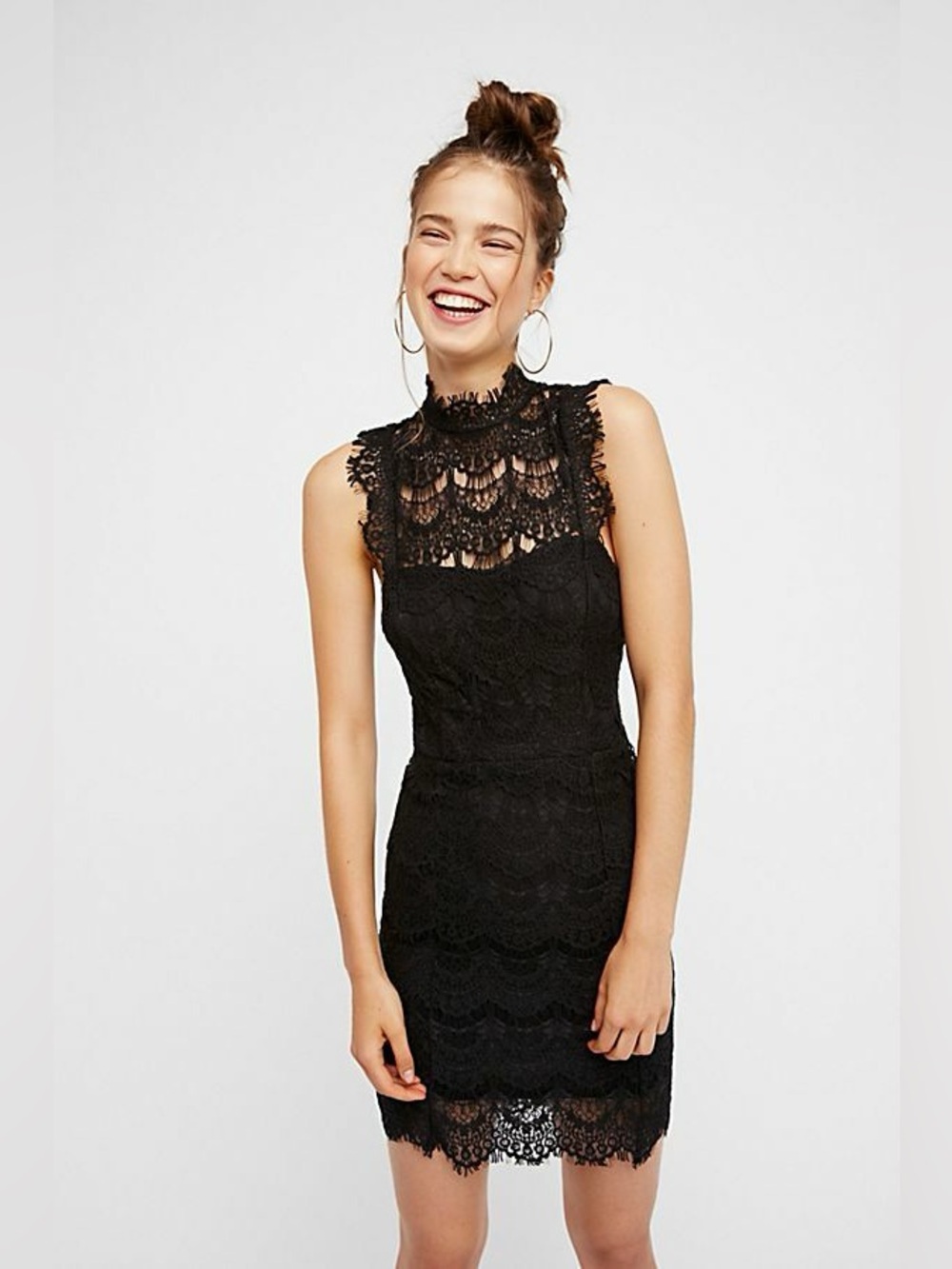 FREE PEOPLE LACE DAYDREAM BODYCON SLIP
DRESS BLACK size Small